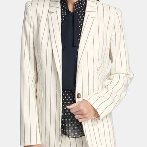 Women's Cream Pinstripe Blazer